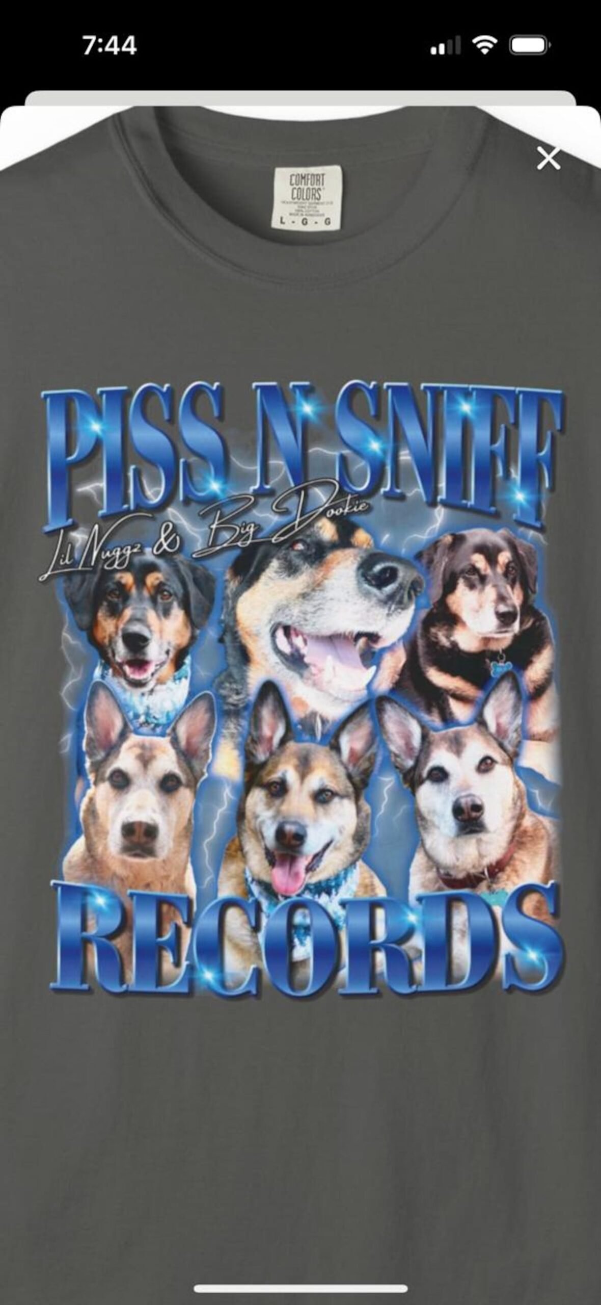 A custom bootleg shirt made by a customer